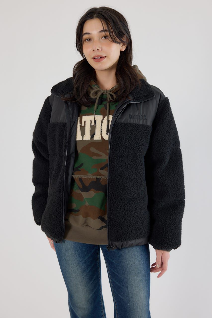 RODEO CROWNS「切り替えボアロゴジャケット」|その他|BLK