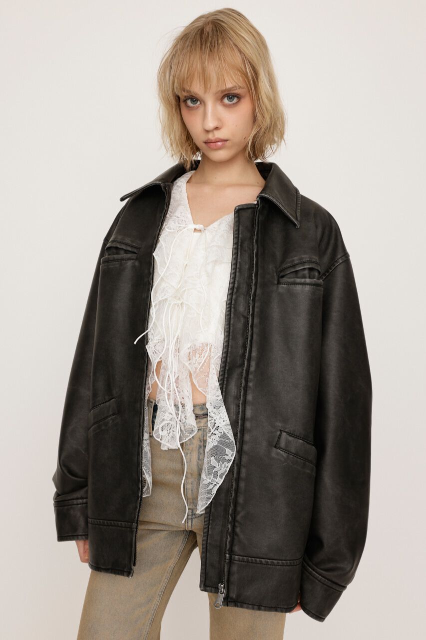 SLY「VINTAGE BOXY F／LEATHER ジャケット」|その他|