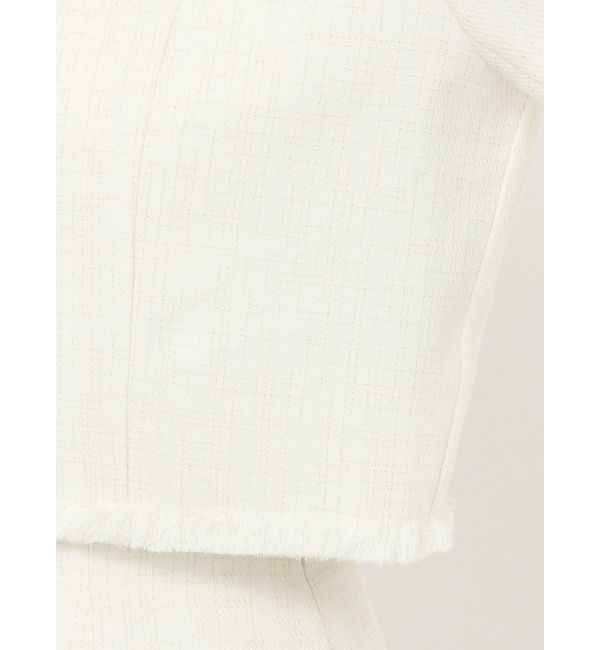 dazzlin「2WAYシングルツイードジャケット」|ノーカラージャケット|