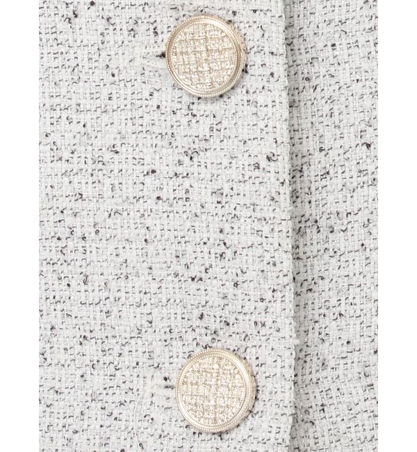 dazzlin「2WAYシングルツイードジャケット」|ノーカラージャケット|