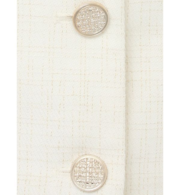 dazzlin「2WAYシングルツイードジャケット」|ノーカラージャケット|