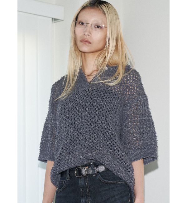 EMODA「【VEQUM】OPEN WORK POLO KNIT」|ニット・セーター|