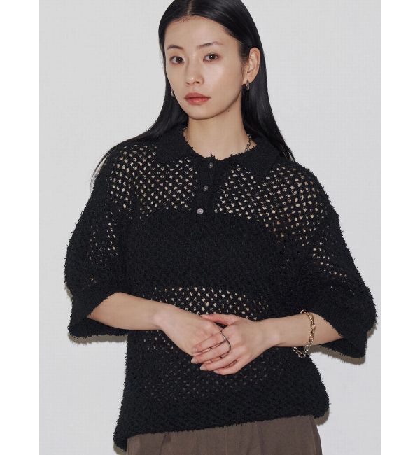 EMODA「【VEQUM】OPEN WORK POLO KNIT」|ニット・セーター|
