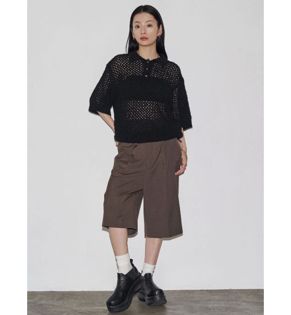 EMODA「【VEQUM】OPEN WORK POLO KNIT」|ニット・セーター|