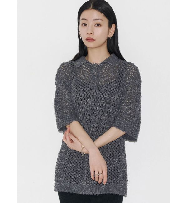 EMODA「【VEQUM】OPEN WORK POLO KNIT」|ニット・セーター|