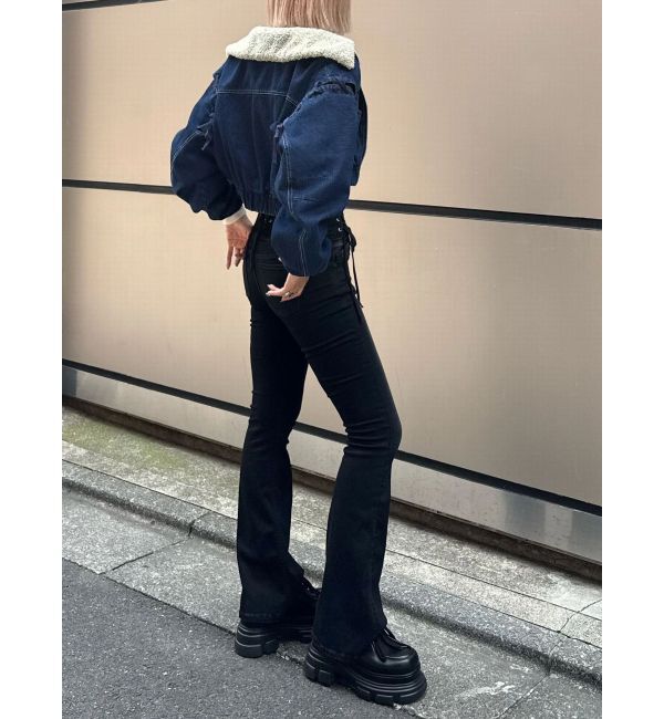 EMODA「ボアカラーデニムブルゾン」|ブルゾン・スタジャン|