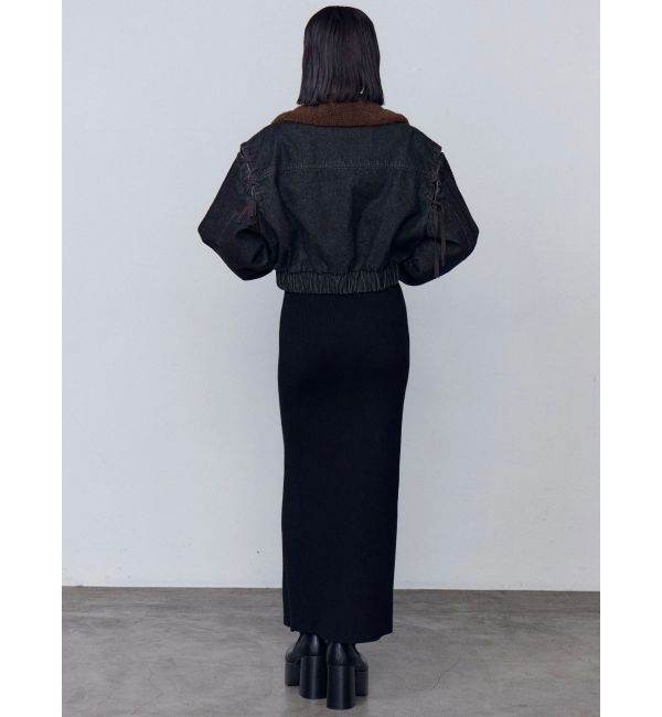 EMODA「ボアカラーデニムブルゾン」|ブルゾン・スタジャン|