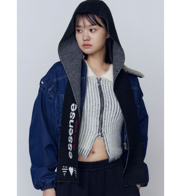 EMODA「ボアカラーデニムブルゾン」|ブルゾン・スタジャン|