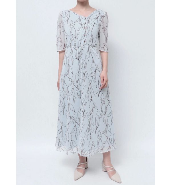 LAGUNAMOON「アシンメトリーネックラインプリントワンピース」|ワンピース|