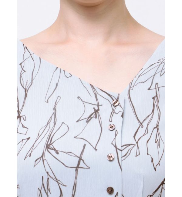 LAGUNAMOON「アシンメトリーネックラインプリントワンピース」|ワンピース|