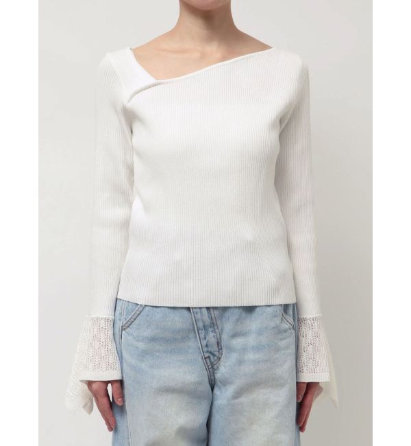 LAGUNAMOON「シアーパターンカフスリブニットプルオーバー」|ニット・セーター|