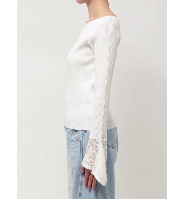 LAGUNAMOON「シアーパターンカフスリブニットプルオーバー」|ニット・セーター|