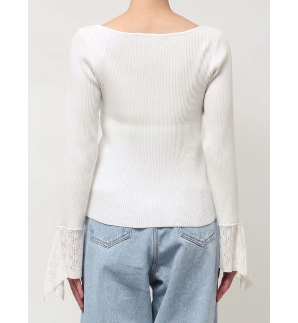 LAGUNAMOON「シアーパターンカフスリブニットプルオーバー」|ニット・セーター|