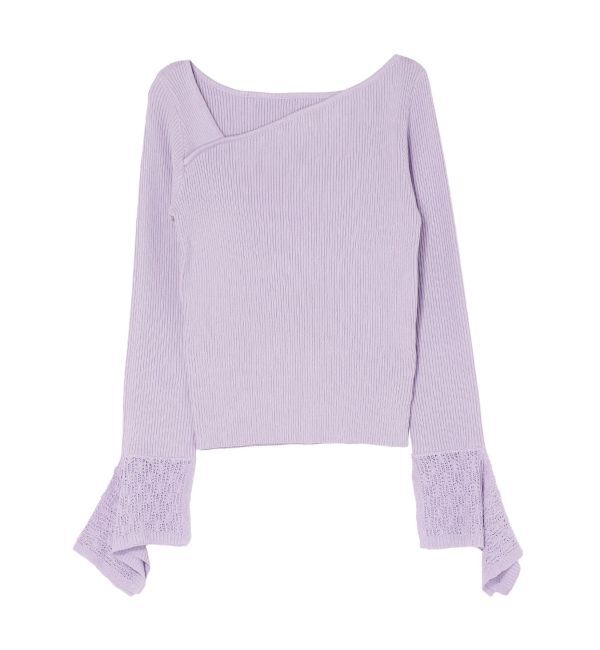 LAGUNAMOON「シアーパターンカフスリブニットプルオーバー」|ニット・セーター|