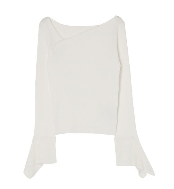 LAGUNAMOON「シアーパターンカフスリブニットプルオーバー」|ニット・セーター|