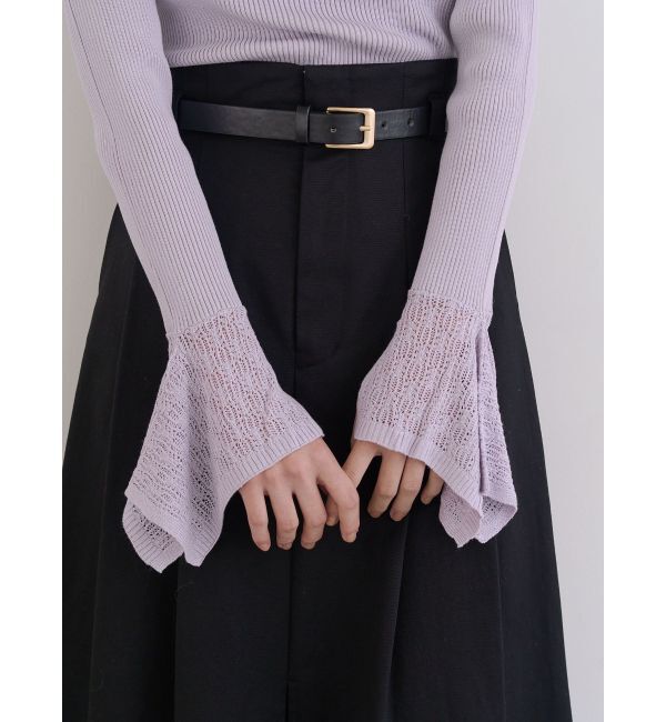 LAGUNAMOON「シアーパターンカフスリブニットプルオーバー」|ニット・セーター|