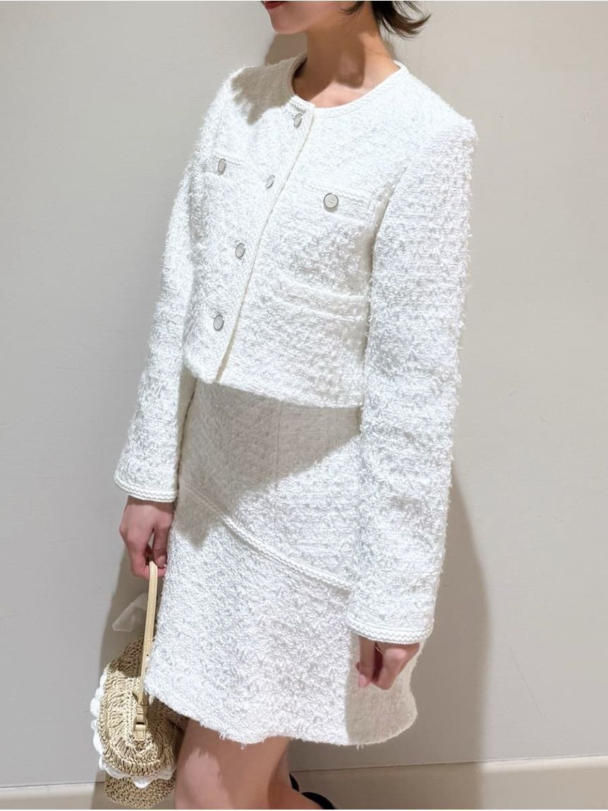 SNIDEL「ツイードジャケット」|ノーカラージャケット|