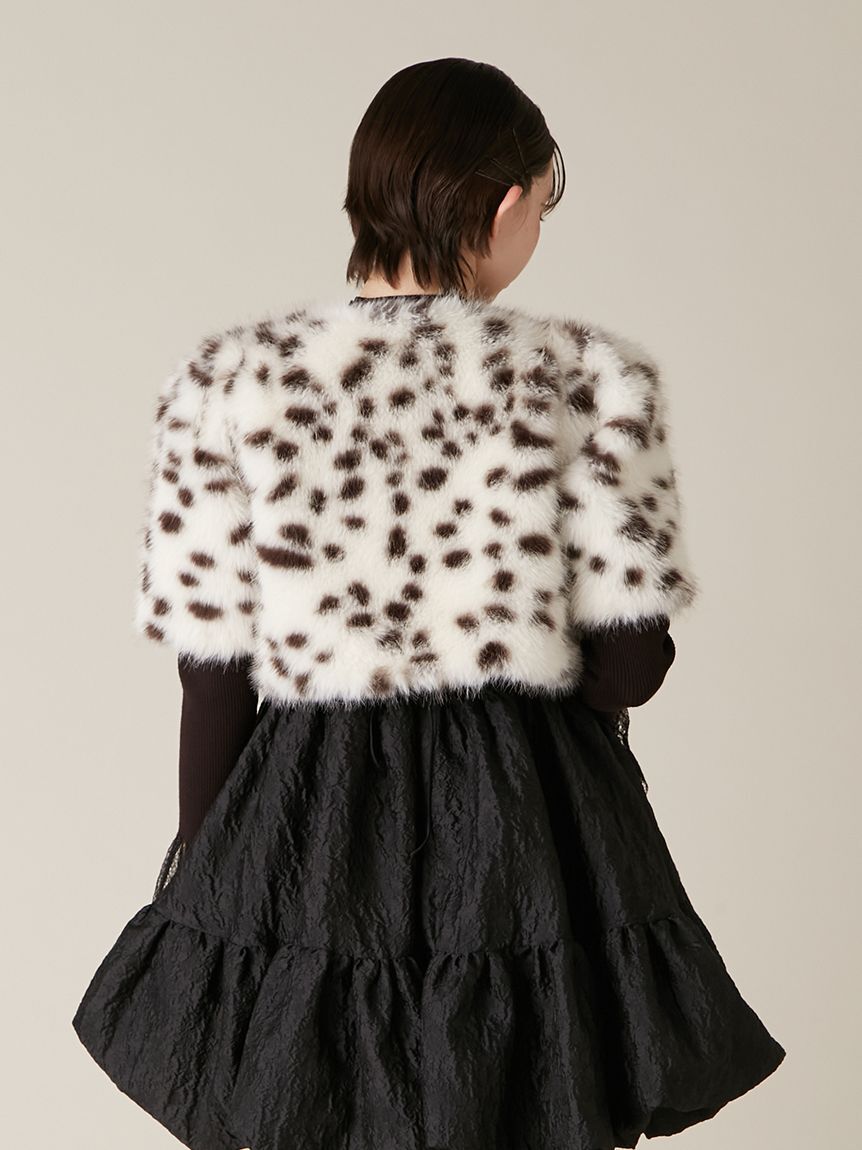 LILY BROWN「ハーフスリーブエコファージャケット(Hearts2Hearts着用)」|ノーカラージャケット|