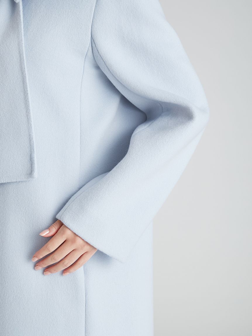 CELFORD「リボンストール付きノーカラーコート」|ノーカラージャケット|