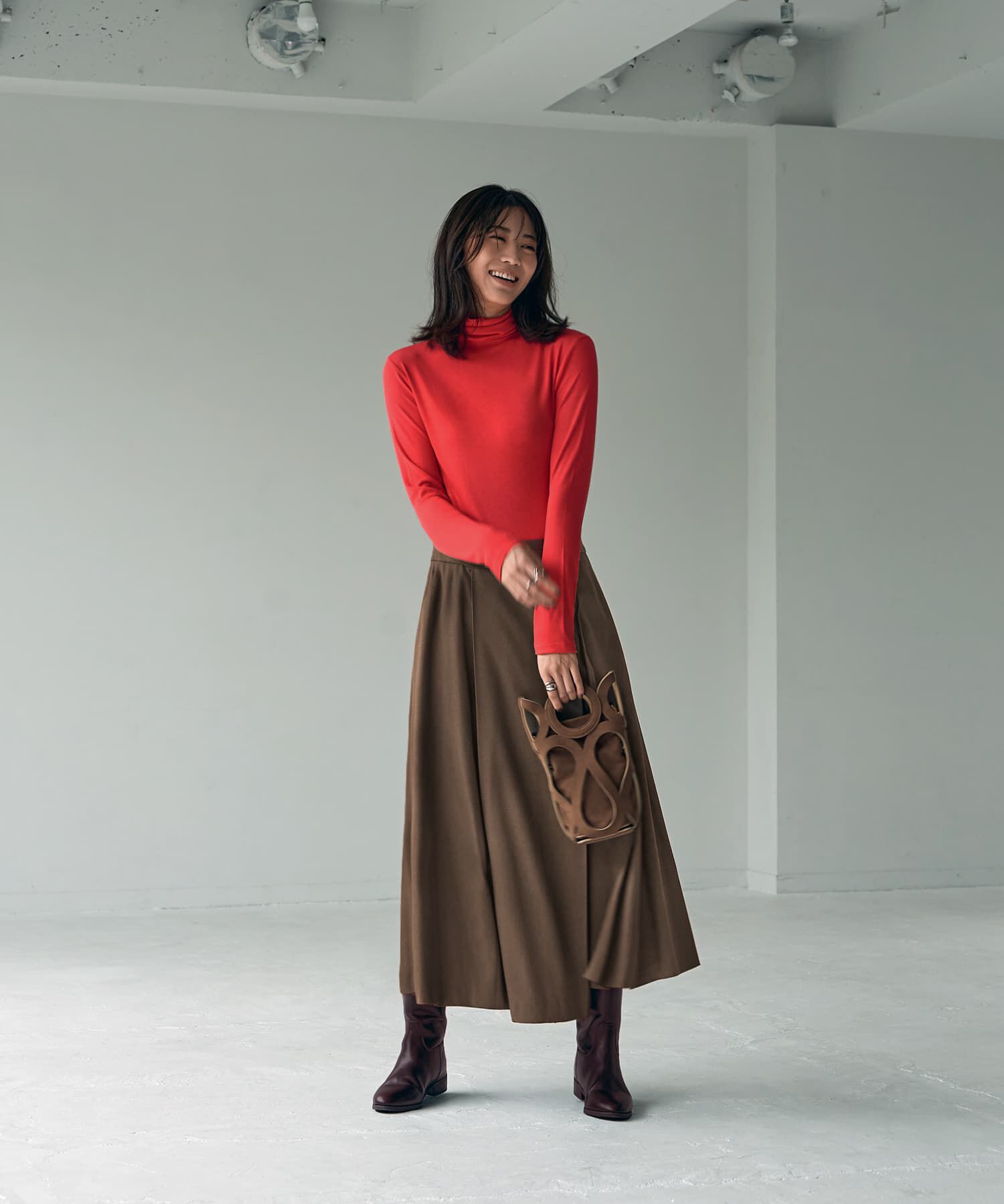 STYLE DELI「とろみ薄リブルーズタートルトップス」|Tシャツ・カットソー|