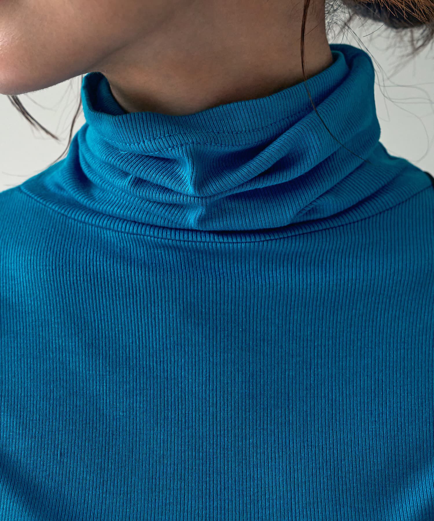 STYLE DELI「とろみ薄リブルーズタートルトップス」|Tシャツ・カットソー|