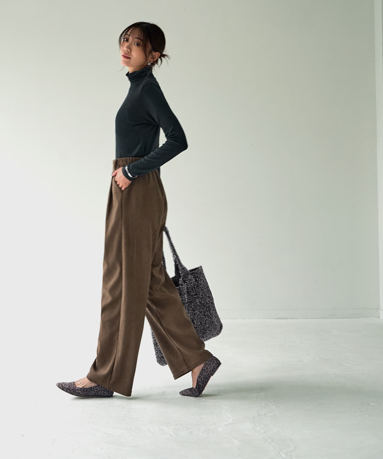 STYLE DELI「とろみ薄リブルーズタートルトップス」|Tシャツ・カットソー|