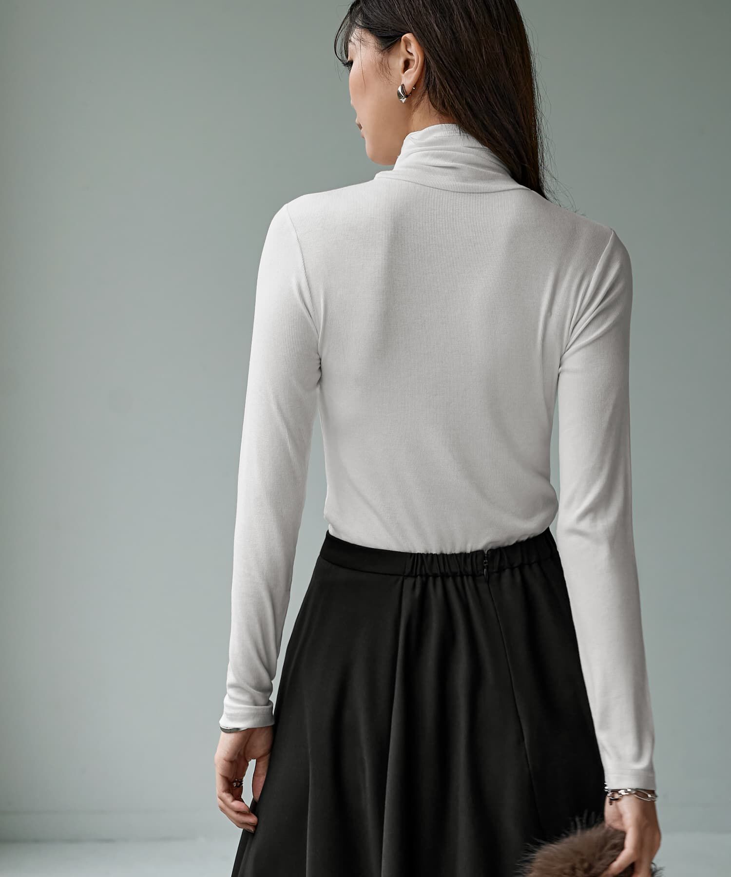 STYLE DELI「とろみ薄リブルーズタートルトップス」|Tシャツ・カットソー|