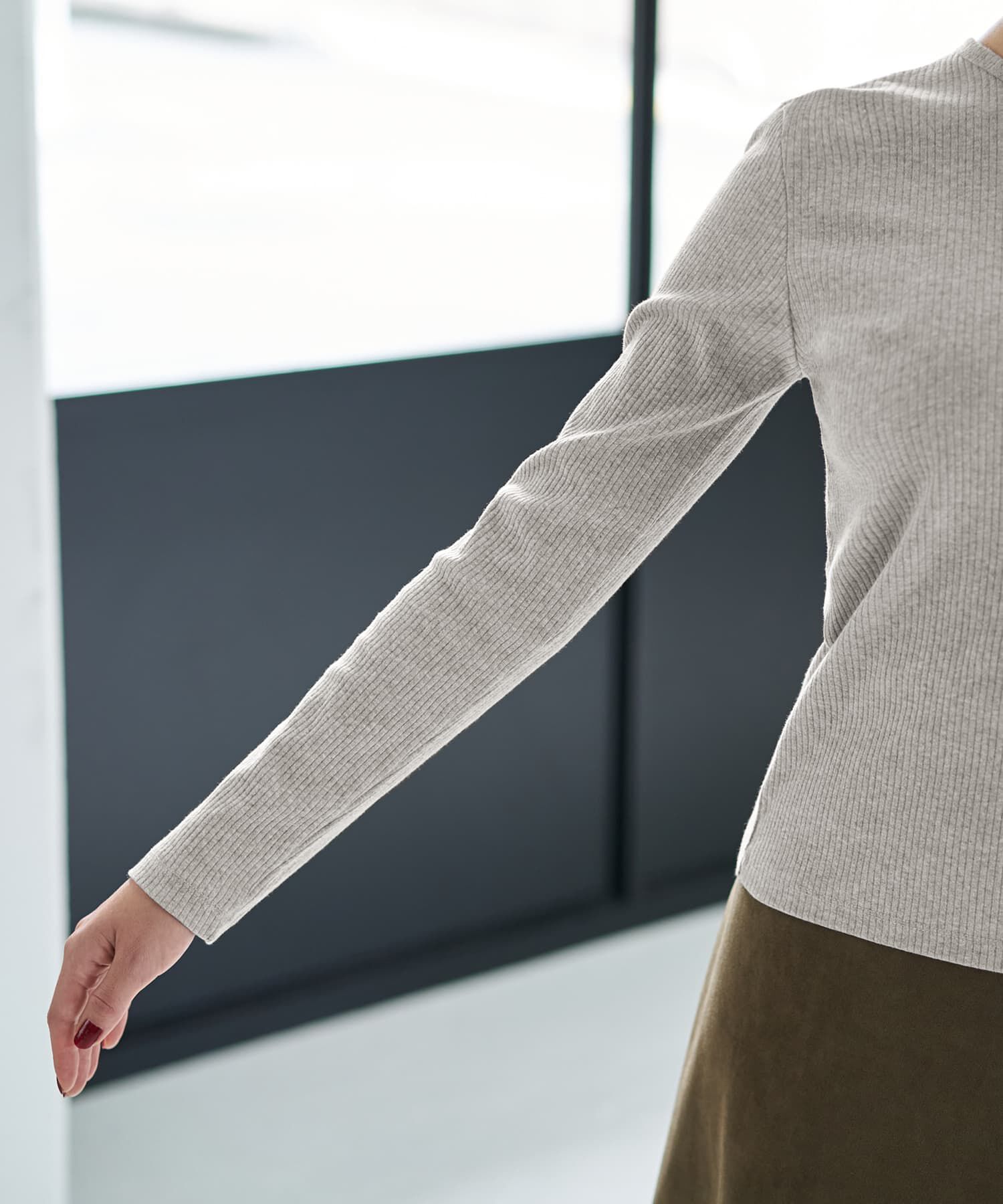 STYLE DELI「中太リブBASIC長袖カットソートップス」|Tシャツ・カットソー|