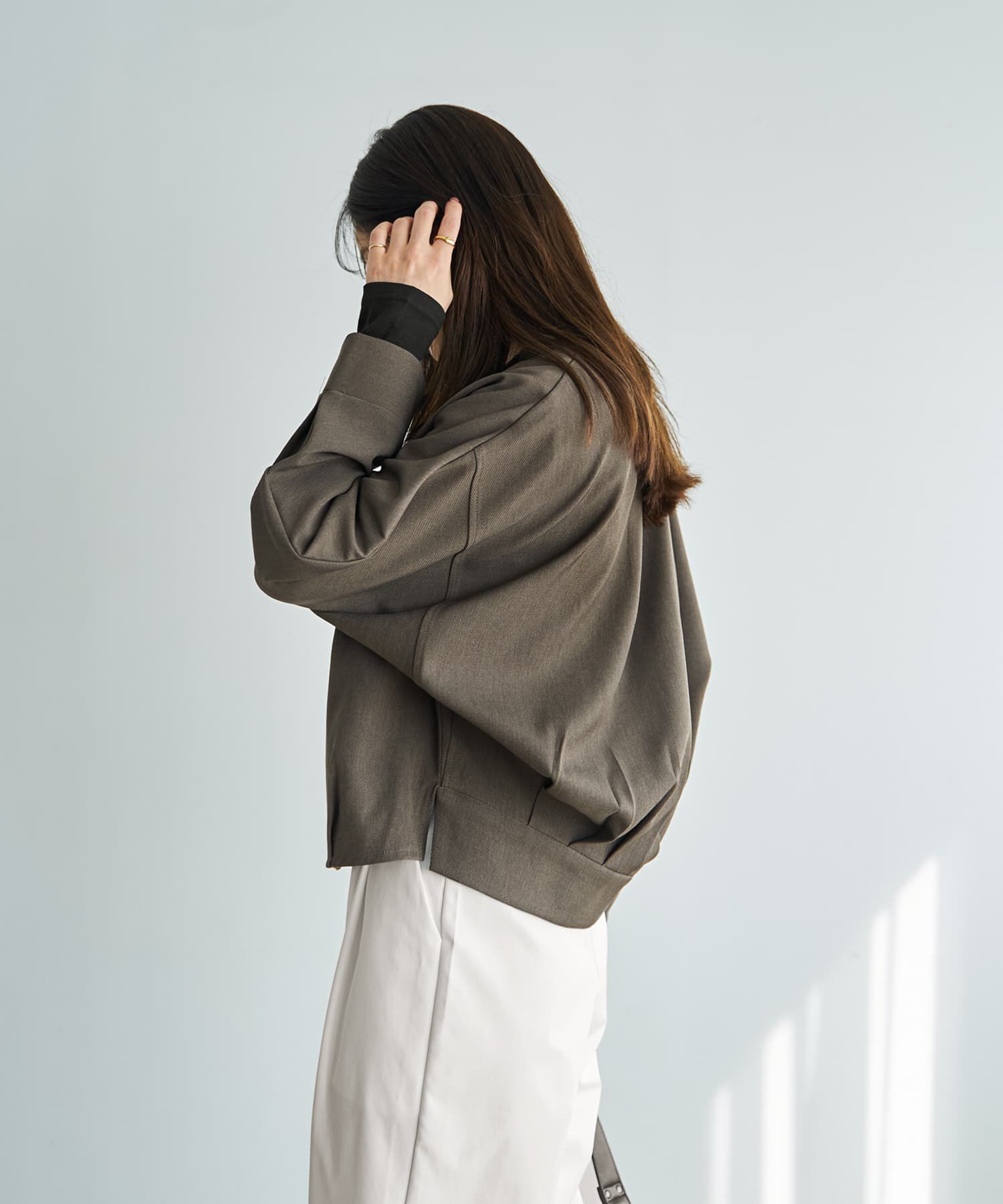 STYLE DELI「ライトなオープンカラージャケット」|ノーカラージャケット|