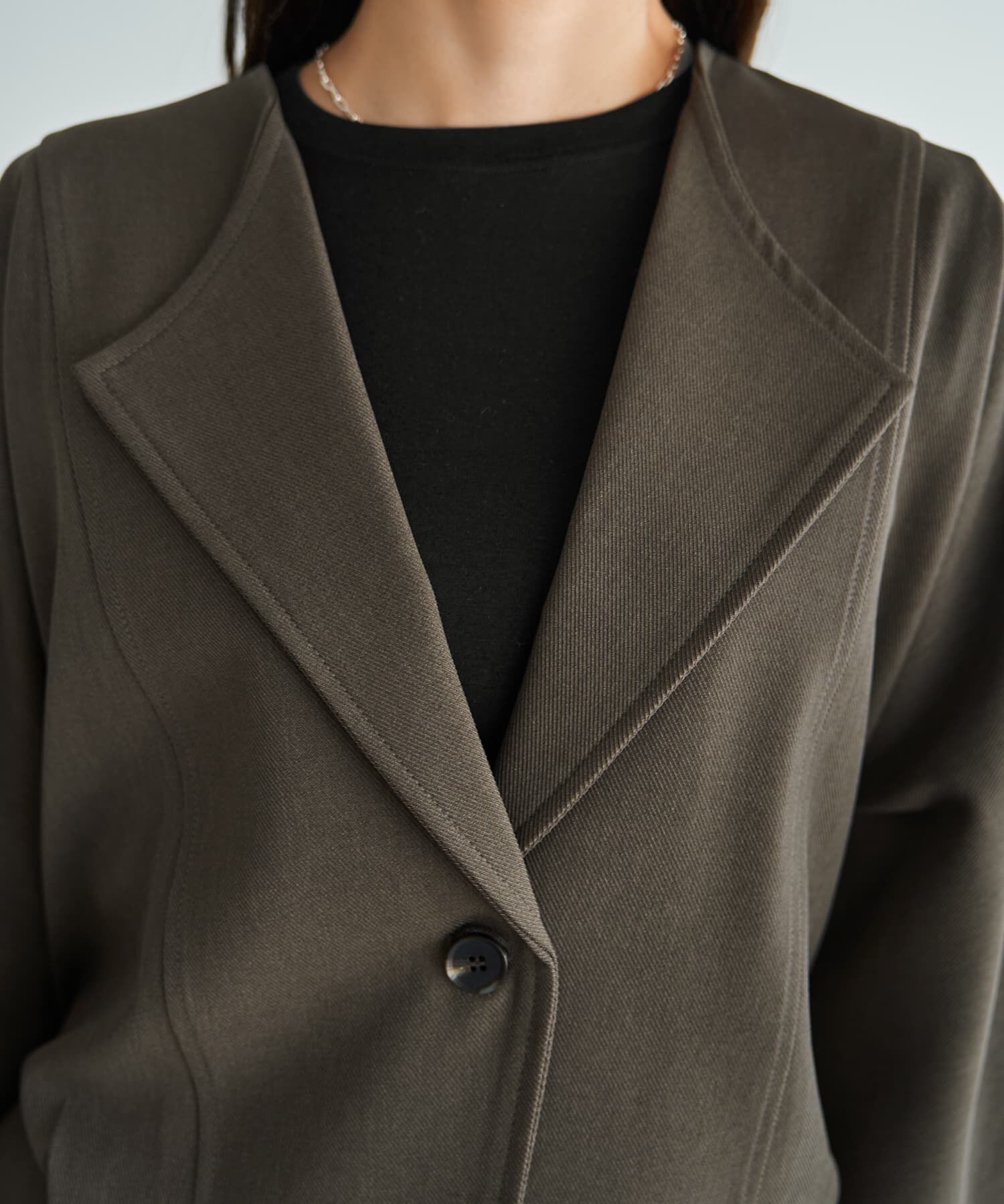 STYLE DELI「ライトなオープンカラージャケット」|ノーカラージャケット|