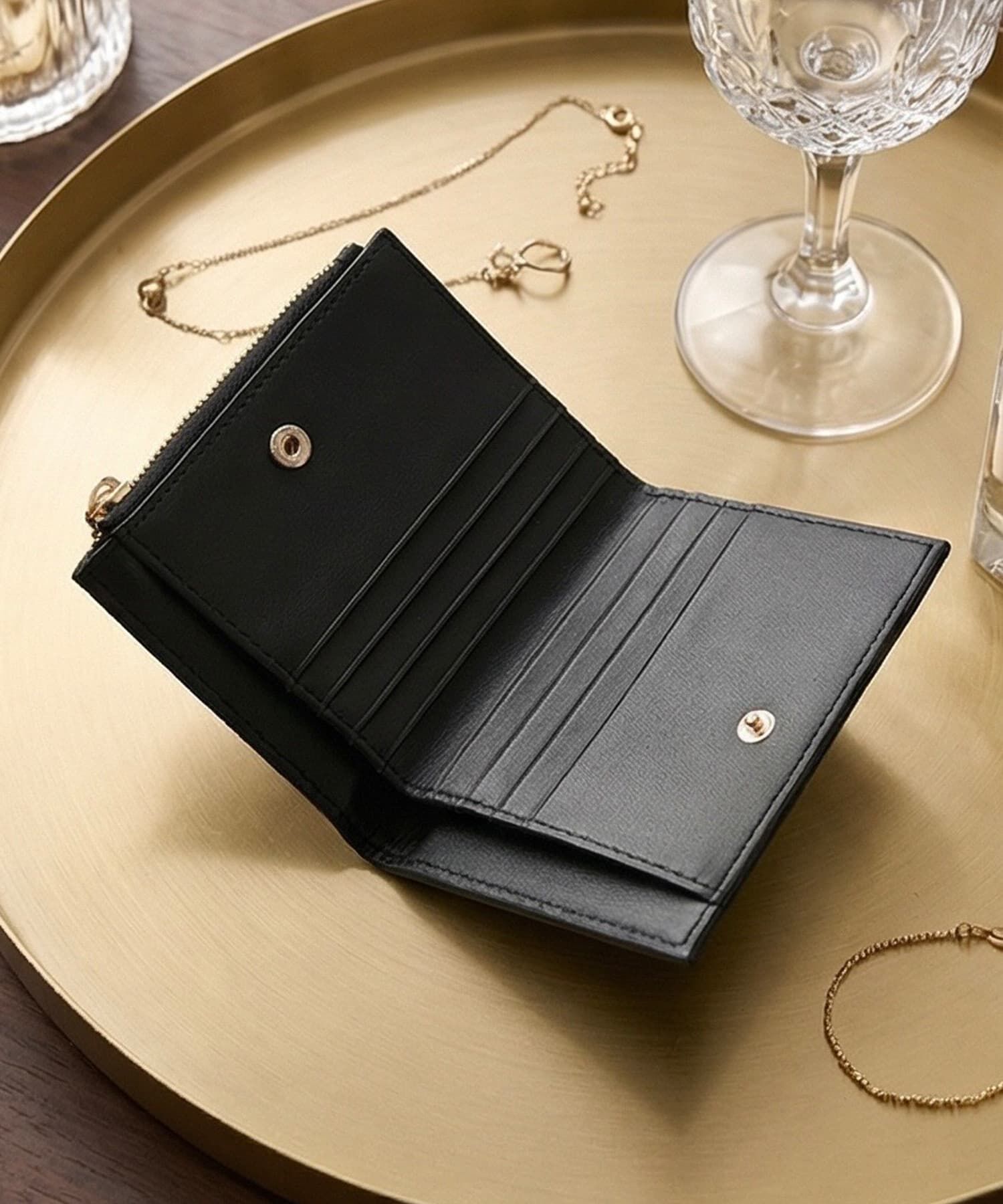 STYLE DELI「【DELI by】編み込みリアルレザー二つ折りウォレット」|財布|