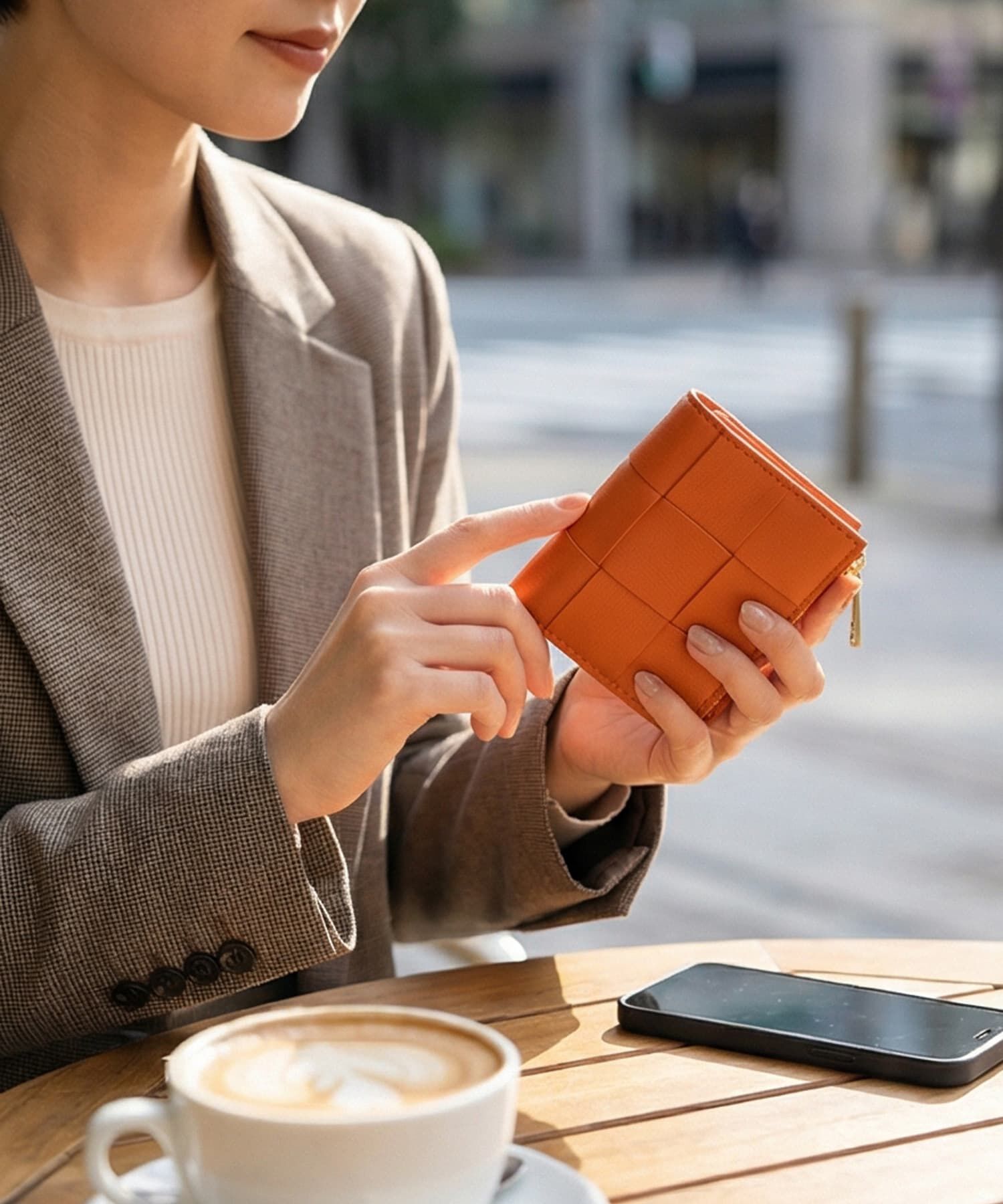 STYLE DELI「【DELI by】編み込みリアルレザー二つ折りウォレット」|財布|