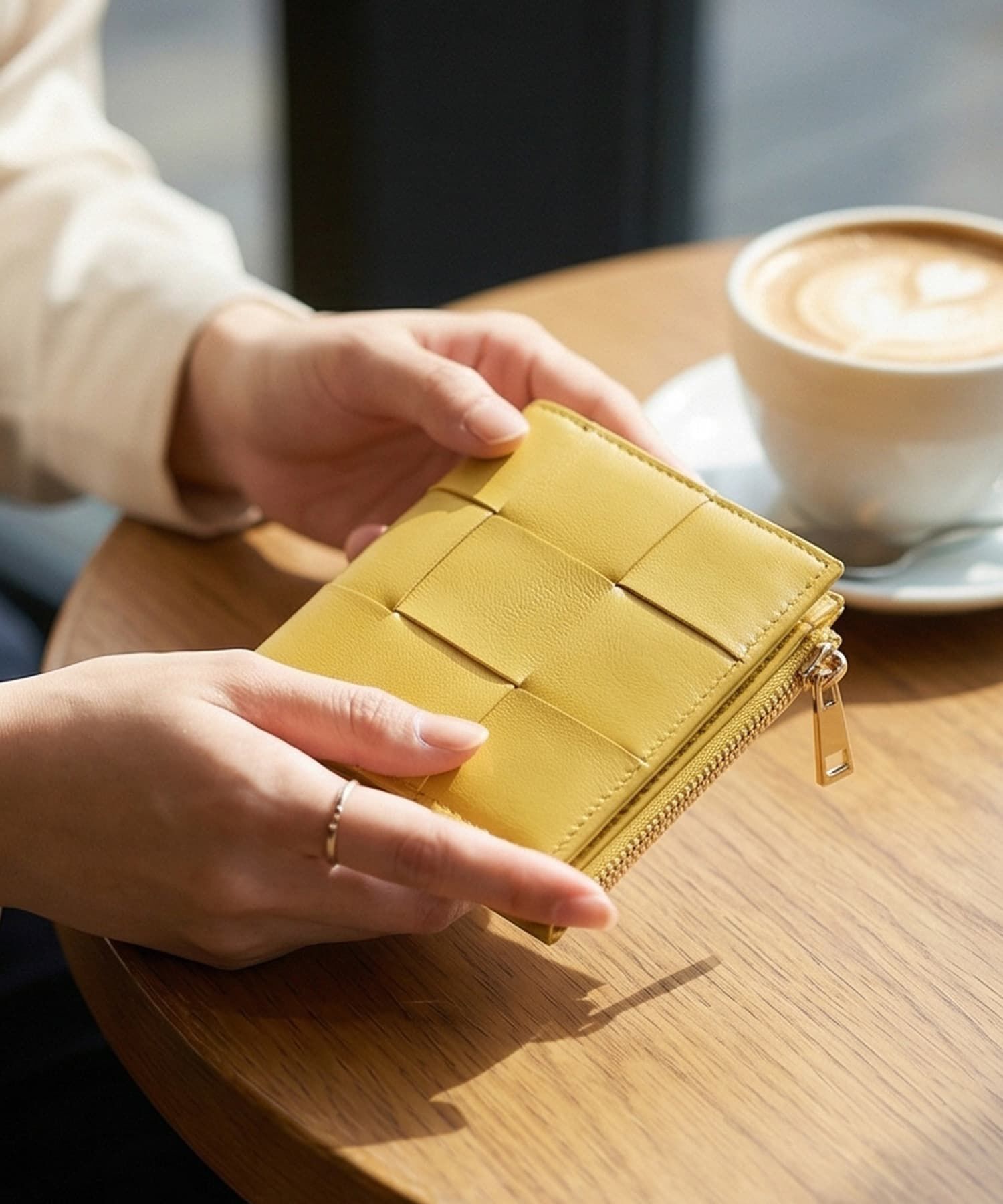 STYLE DELI「【DELI by】編み込みリアルレザー二つ折りウォレット」|財布|