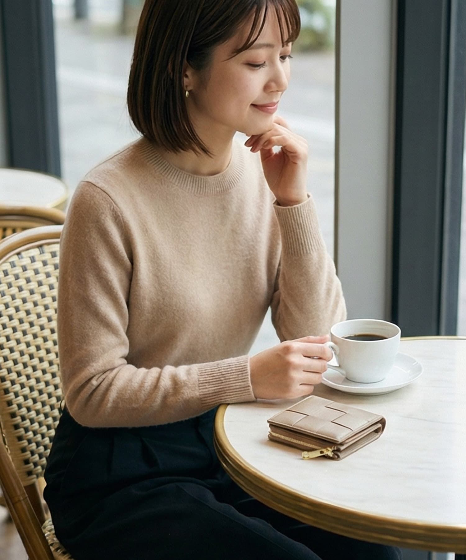 STYLE DELI「【DELI by】編み込みリアルレザー二つ折りウォレット」|財布|