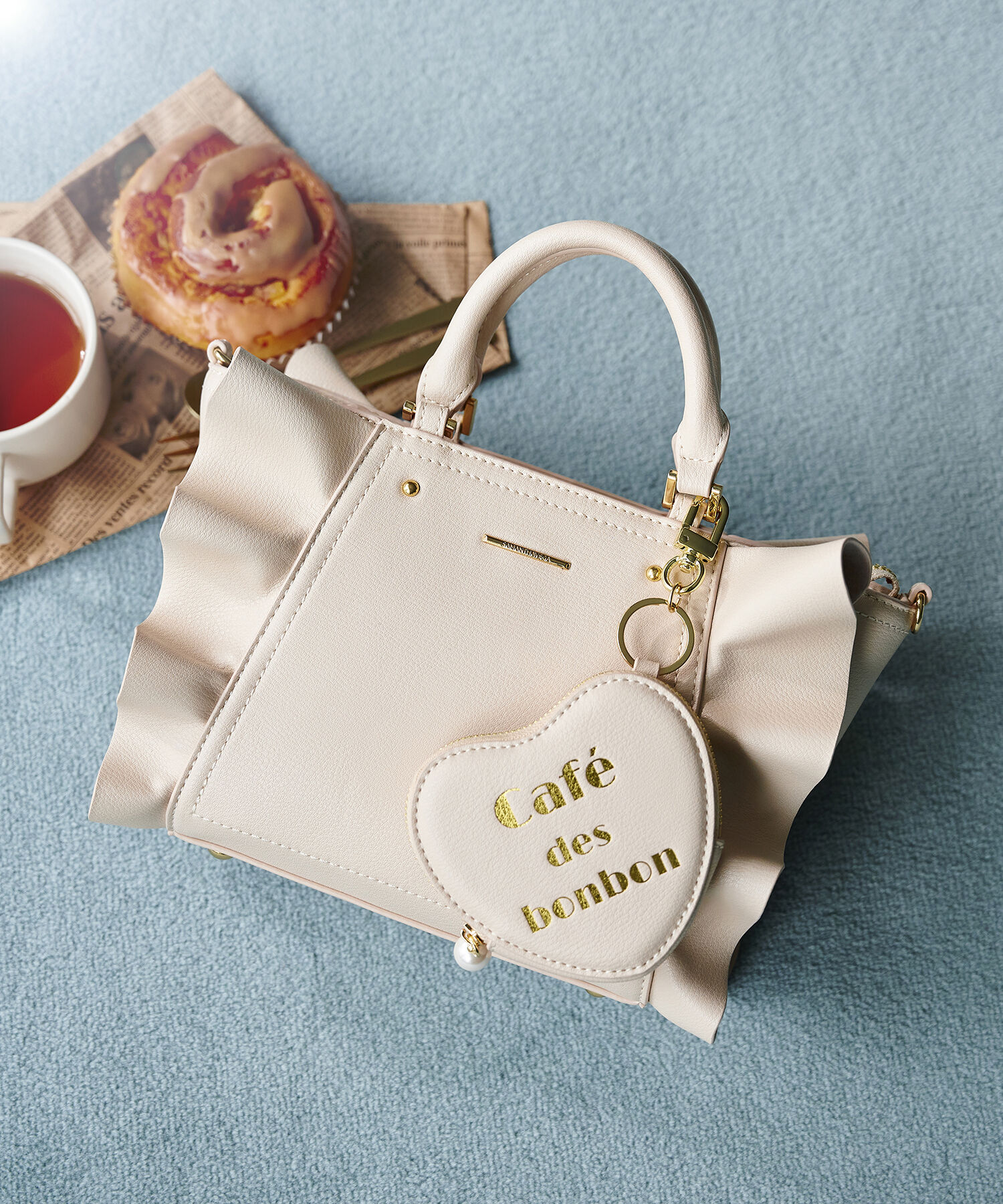 Samantha Vega「ハートポーチ付フリルトート」|ハンドバッグ|