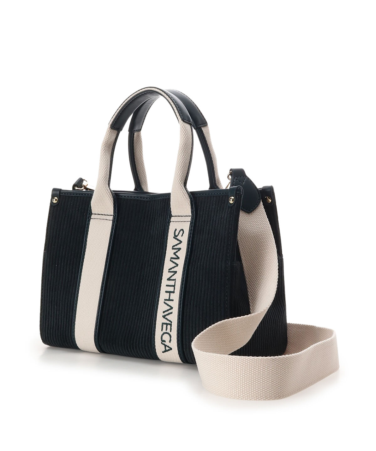 Samantha Vega「ロゴテープコーデュロイトート（小）」|ハンドバッグ|