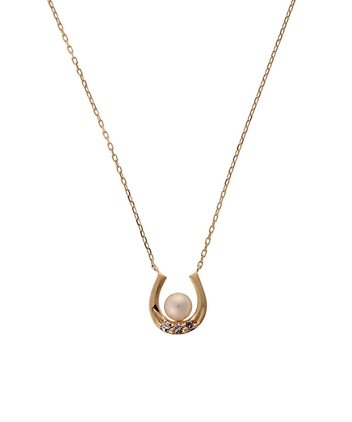 Samantha Tiara「K10 YG 馬蹄パールネックレス」|ネックレス|K10 YG