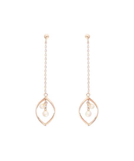 newme by Samantha Thavasa「K10 PG パール リーフピアス」|ピアス|K10 PG