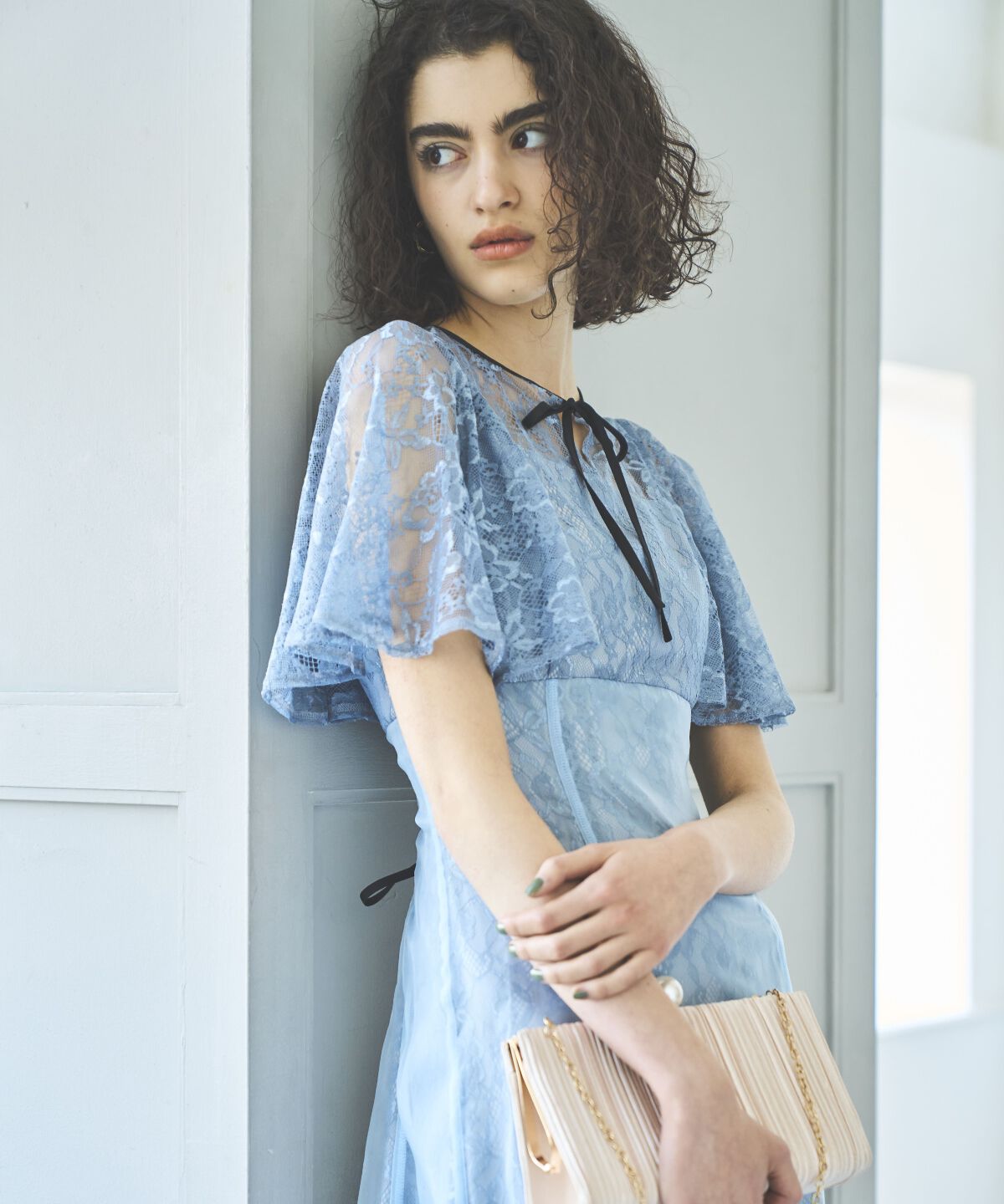 アンドクチュール「レースオーバーオーガンレイヤードレス」|ドレス|