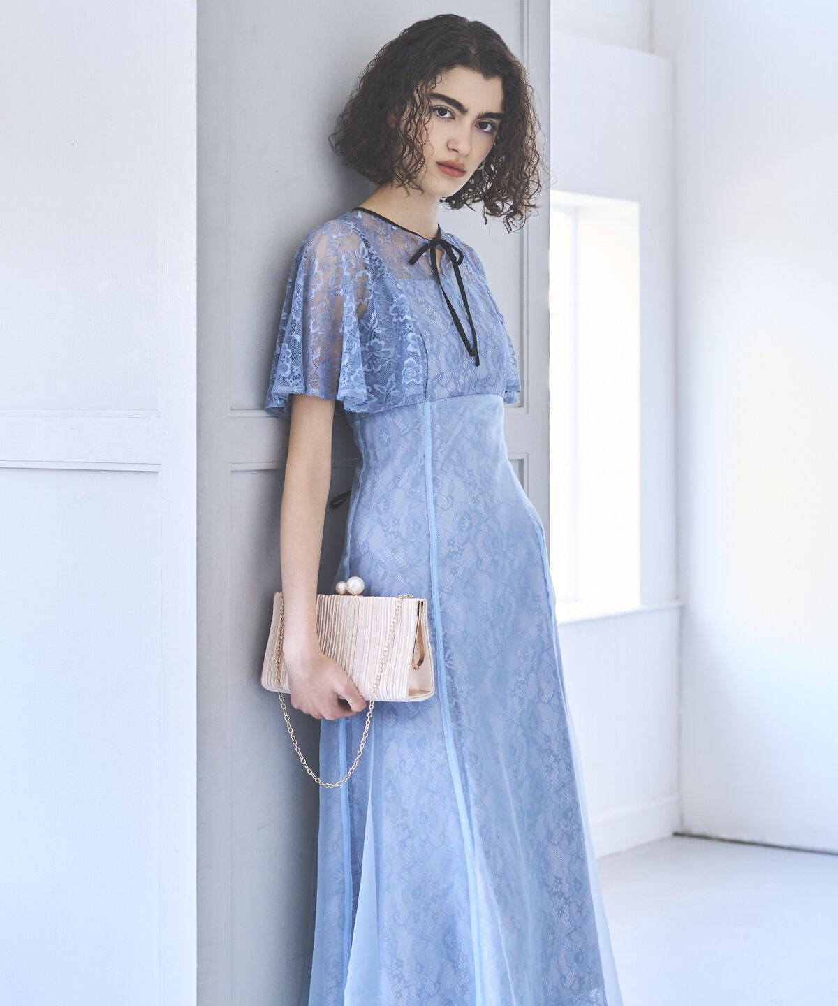 アンドクチュール「レースオーバーオーガンレイヤードレス」|ドレス|