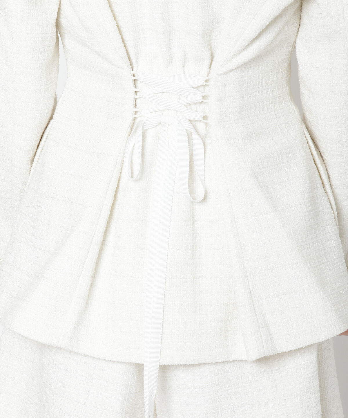 WILLSELECTION「ラメツイードジャケット」|ノーカラージャケット|