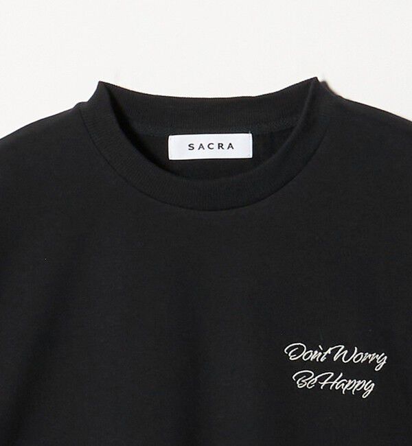 UNITED ARROWS「＜SACRA＞メッセージプリント クロップド Tシャツ」|Tシャツ・カットソー|