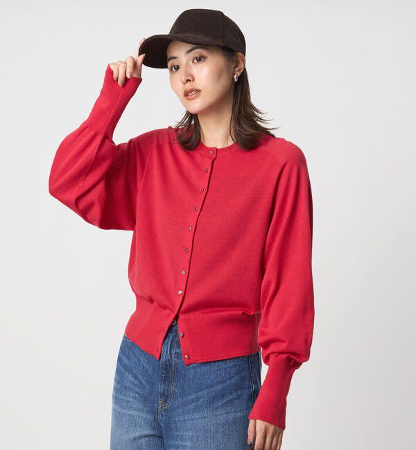 UNITED ARROWS green label relaxing「エブリニット 2WAY カーディガン ウォッシャブル」|カーディガン|PINK