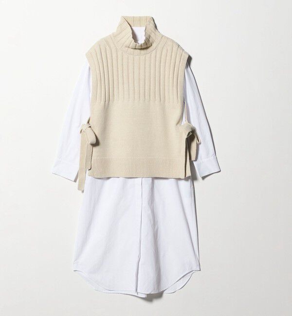 UNITED ARROWS green label relaxing「ニット ベスト &times; シャツ ワンピース セット」|ワンピース|