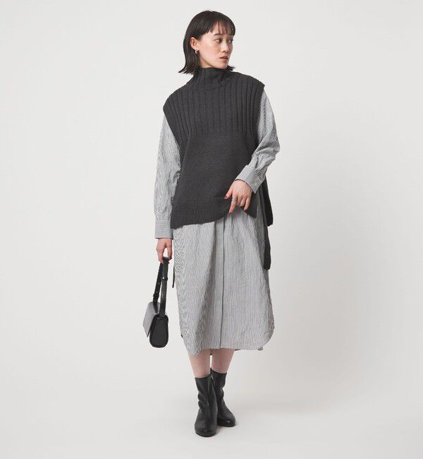 UNITED ARROWS green label relaxing「ニット ベスト &times; シャツ ワンピース セット」|ワンピース|