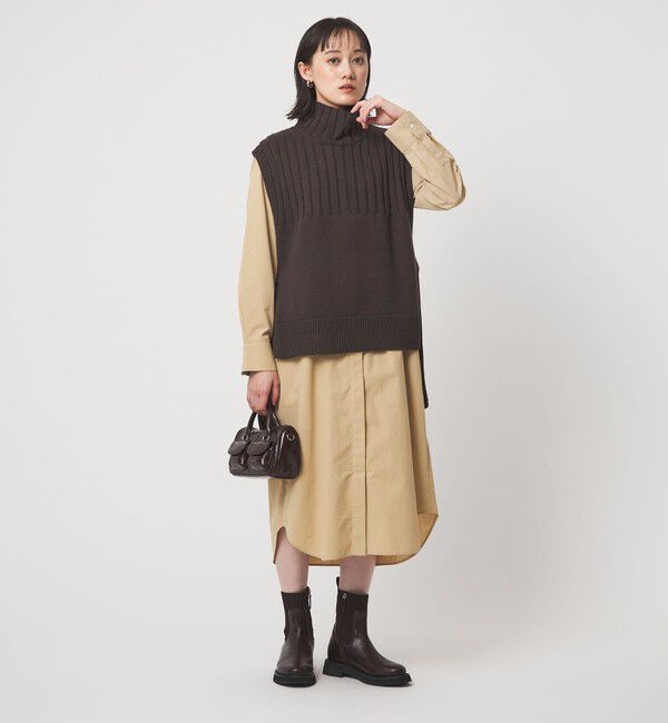 UNITED ARROWS green label relaxing「ニット ベスト &times; シャツ ワンピース セット」|ワンピース|
