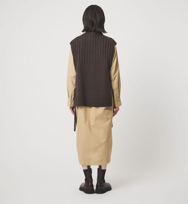 UNITED ARROWS green label relaxing「ニット ベスト &times; シャツ ワンピース セット」|ワンピース|