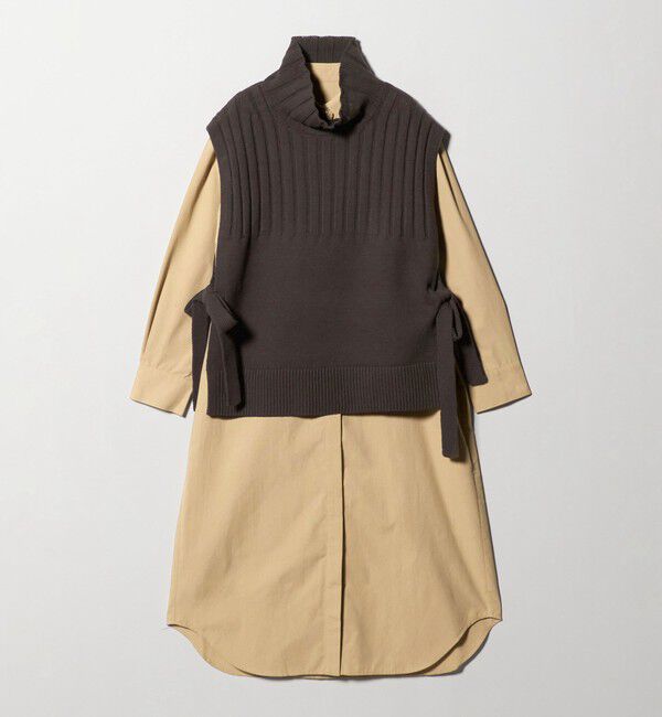 UNITED ARROWS green label relaxing「ニット ベスト &times; シャツ ワンピース セット」|ワンピース|