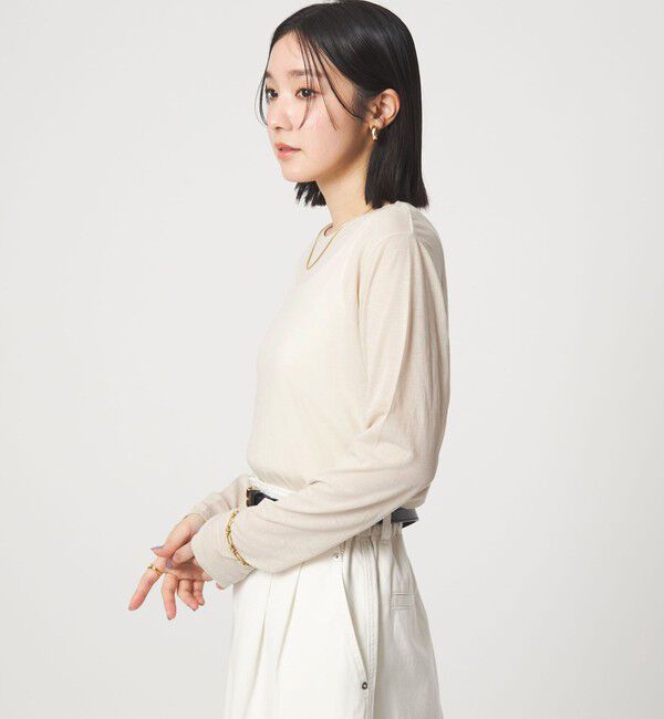 UNITED ARROWS green label relaxing「【WEB限定】＜at ease＞シアー テンジク ロングスリーブ カットソー」|Tシャツ・カットソー|