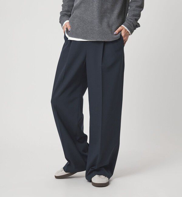 UNITED ARROWS green label relaxing「【WEB限定】＜at ease＞オルマイ ワイド パンツ ウォッシャブル ストレッチ UVカット」|その他|NAVY